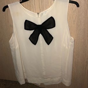 Forever 21 tank blouse w/ bow, zips in back